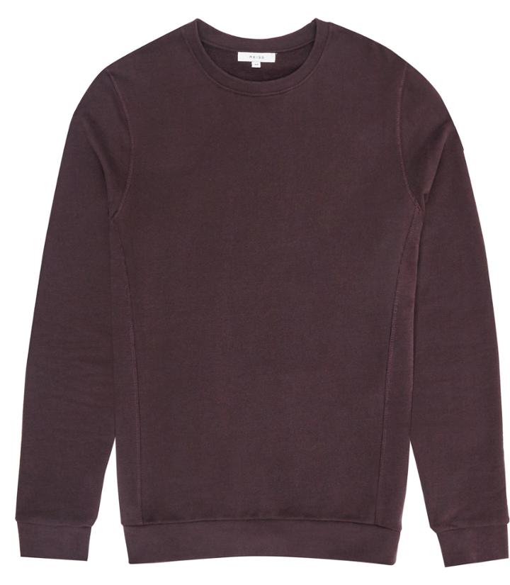 Reiss Fenton - Mens Brushed Cotton Sweatshirt In Purple, Size Xs