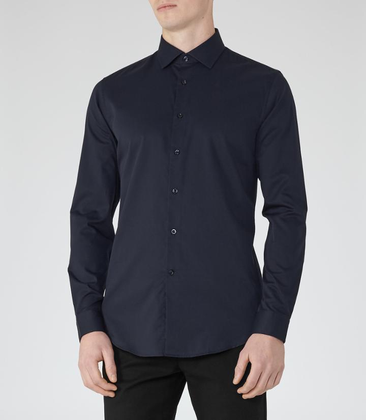 Reiss Steer - Mens Slim-fit Shirt In Blue