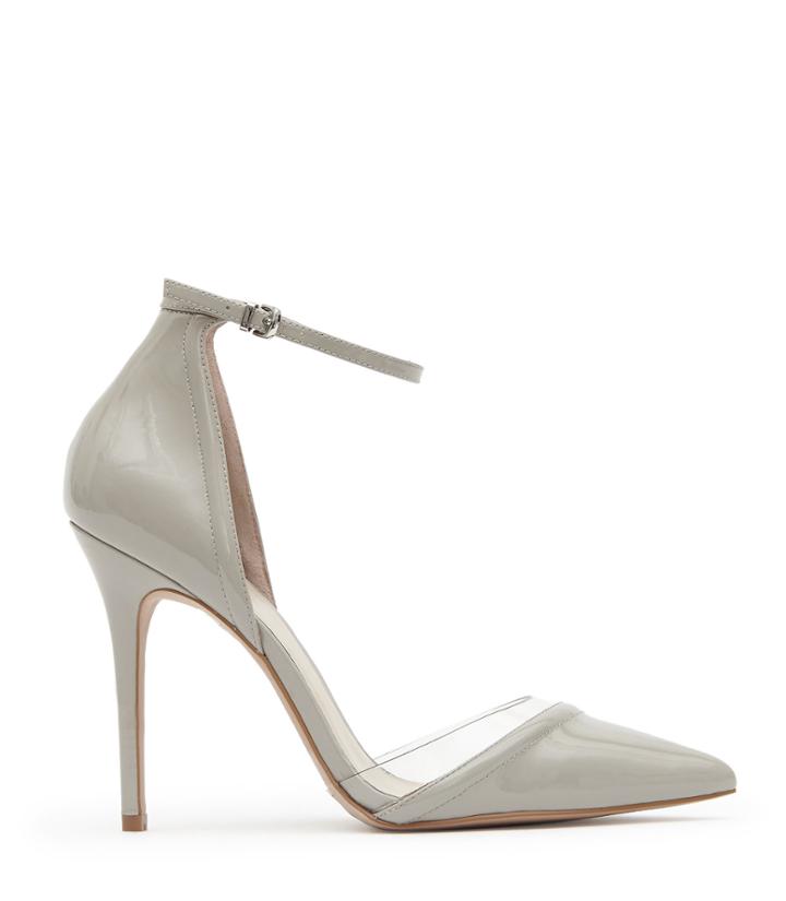 Reiss Gaia Patent - Womens Patent-leather And Vinyl Shoes In Grey, Size 3