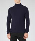 Reiss Tribal - Ribbed-knit Roll-neck Jumper In Blue, Mens, Size Xs