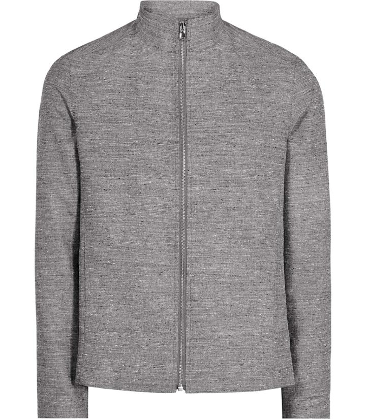 Reiss Ace - Mens Zip-front Jacket In Grey, Size L