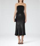 Reiss Ricami - Womens Sequin-embellished Midi Dress In Black, Size 4