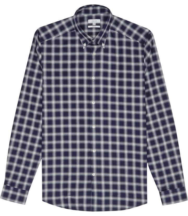 Reiss Pimpernel - Mens Slim Check Shirt In Blue, Size Xs