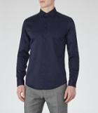Reiss Jupiter - Mens Concealed Placket Shirt In Blue, Size M
