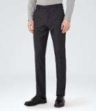 Reiss Hank T - Contrast Weave Tailored Trousers In Blue, Mens, Size 28