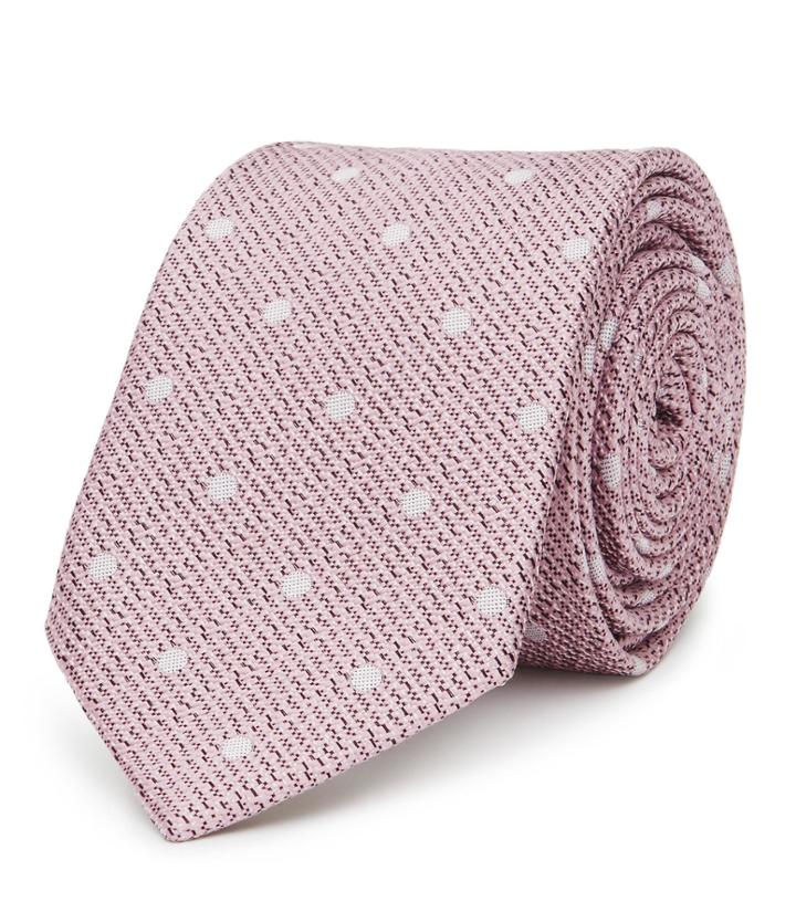 Reiss Ketter - Mens Silk Polka Dot Tie In Red, Size One Size