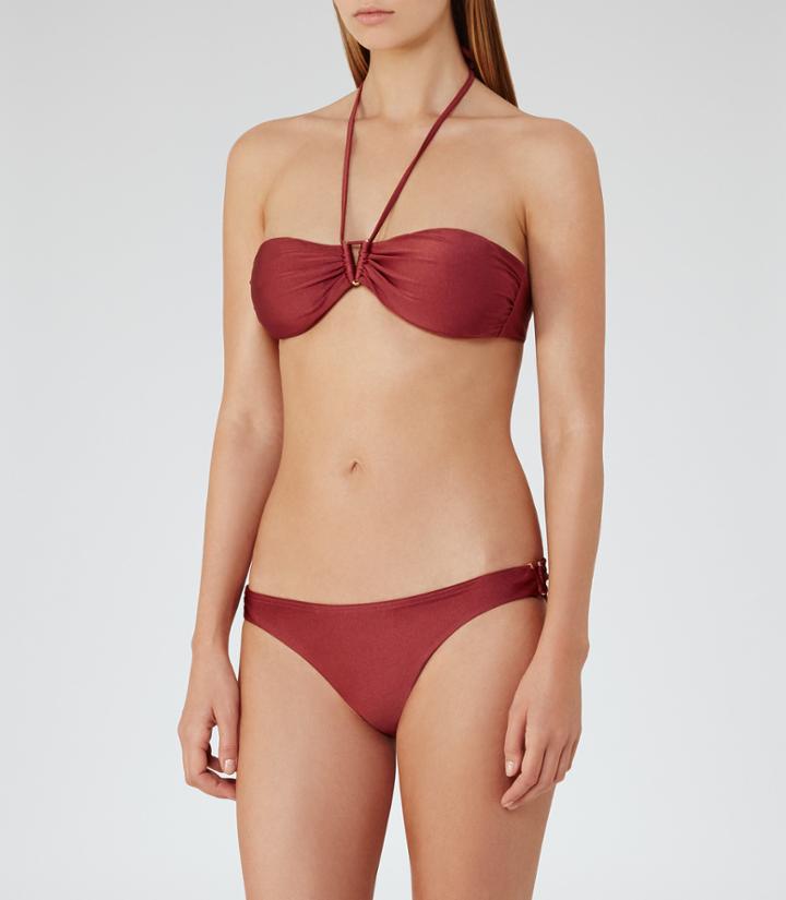 Reiss Bermuda T - Womens Bandeau Bikini Top In Brown, Size Xs