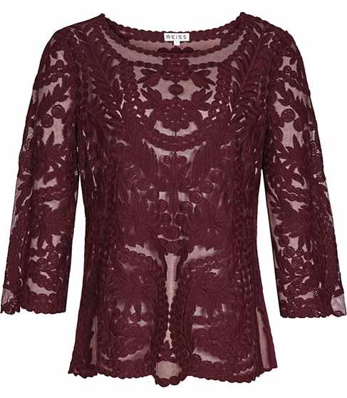 Reiss Alden Sheer-lace Top