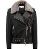 Reiss Dree - Womens Shearling And Leather Jacket In Black, Size 4