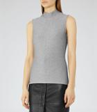 Reiss Aries - Metallic High-neck Top In Grey, Womens, Size S