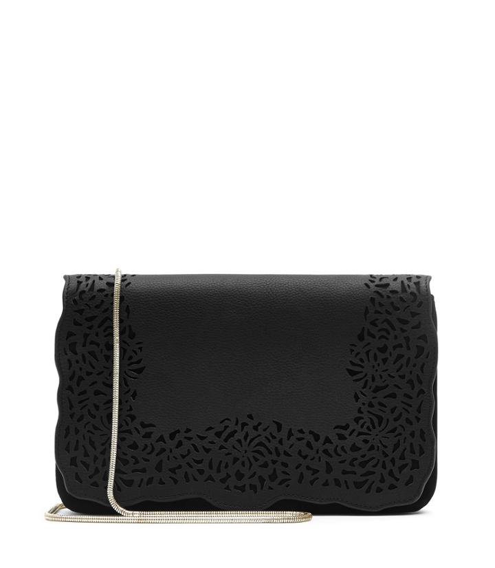 Reiss Peony - Womens Laser-cut Shoulder Bag In Black