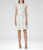 Reiss Hexa - Womens Embroidered Fit And Flare Dress In White, Size 6