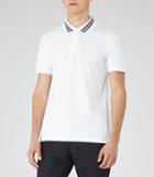 Reiss Phantom - Mens Piped Polo Shirt In White, Size Xs