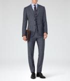 Reiss Monroe - Mens Checked Wool Suit In Blue, Size 38