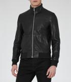 Reiss Bruno - Mens Funnel Neck Bomber Jacket In Black, Size S