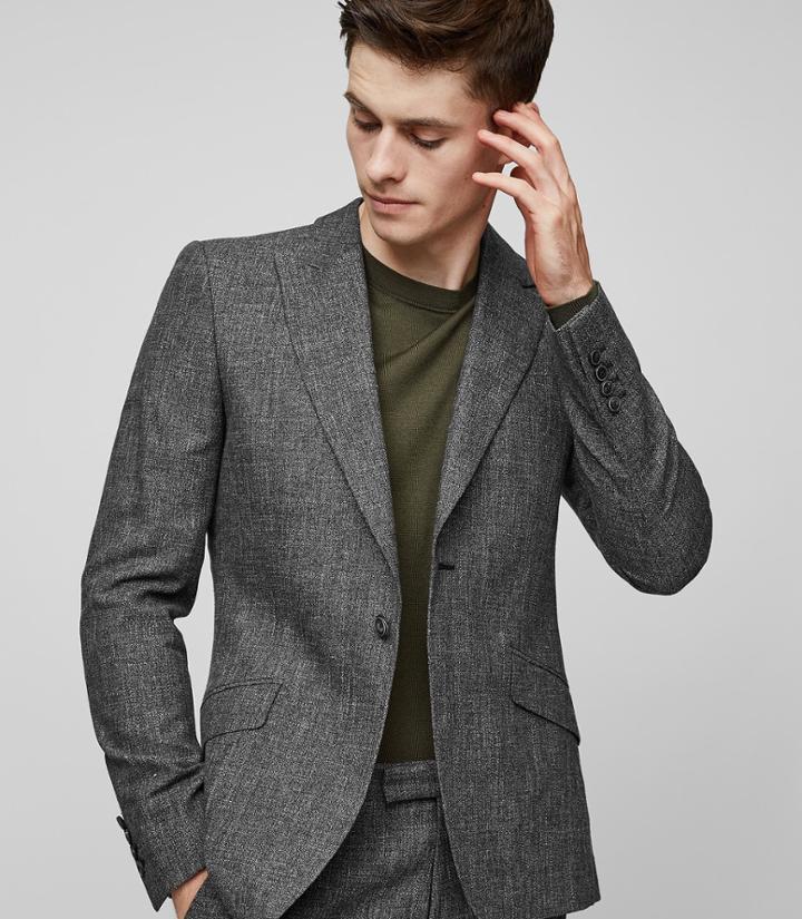 Reiss Stow B - Slim Tailored Blazer In Grey, Mens, Size 36