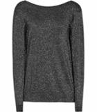 Reiss Luli - Womens Metallic V-back Jumper In Black, Size Xs