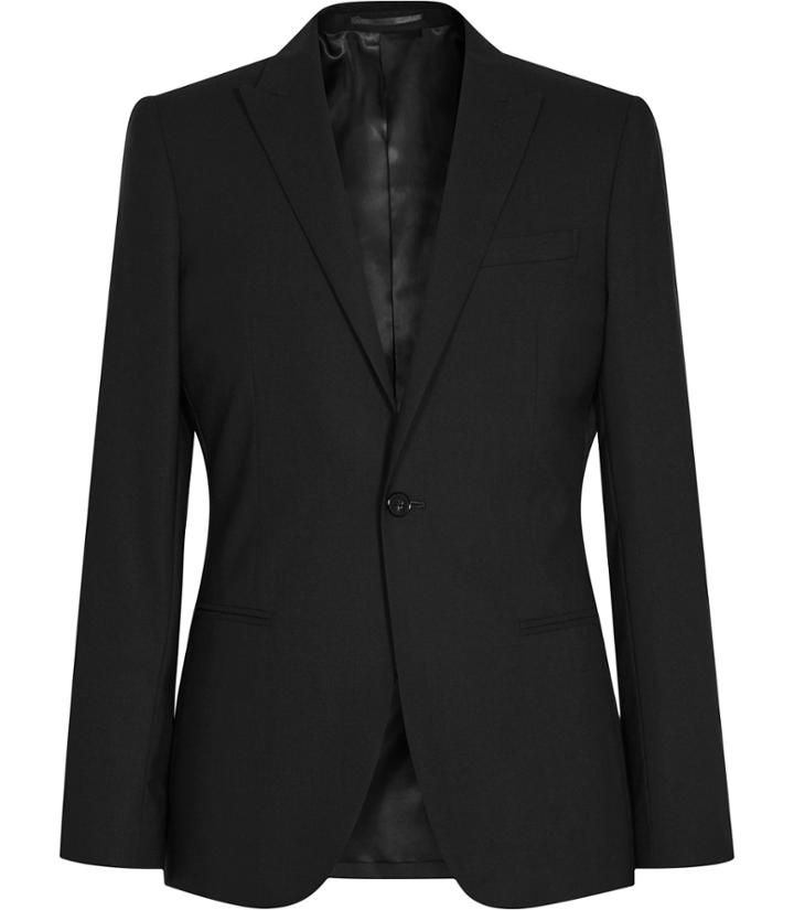 Reiss Knapp B - Mens Peak Lapel Blazer In Black, Size 36