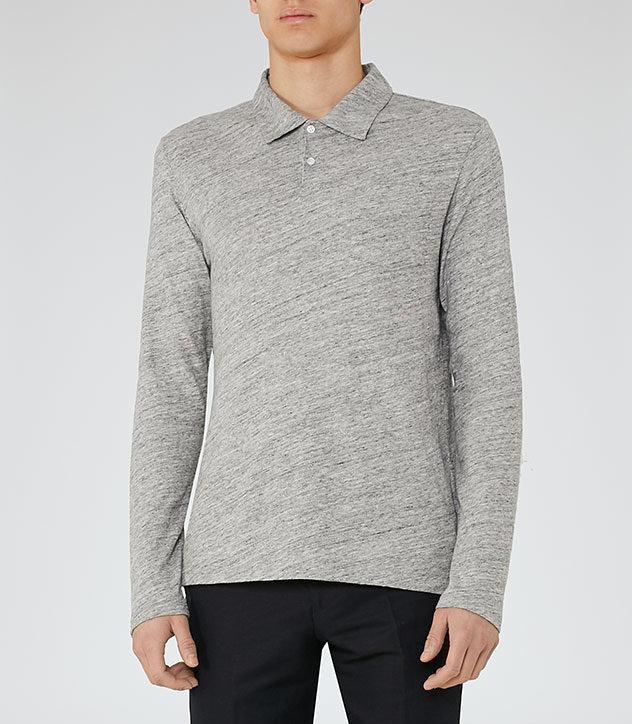 Reiss Barnes - Mens Cotton Polo Shirt In Grey, Size S