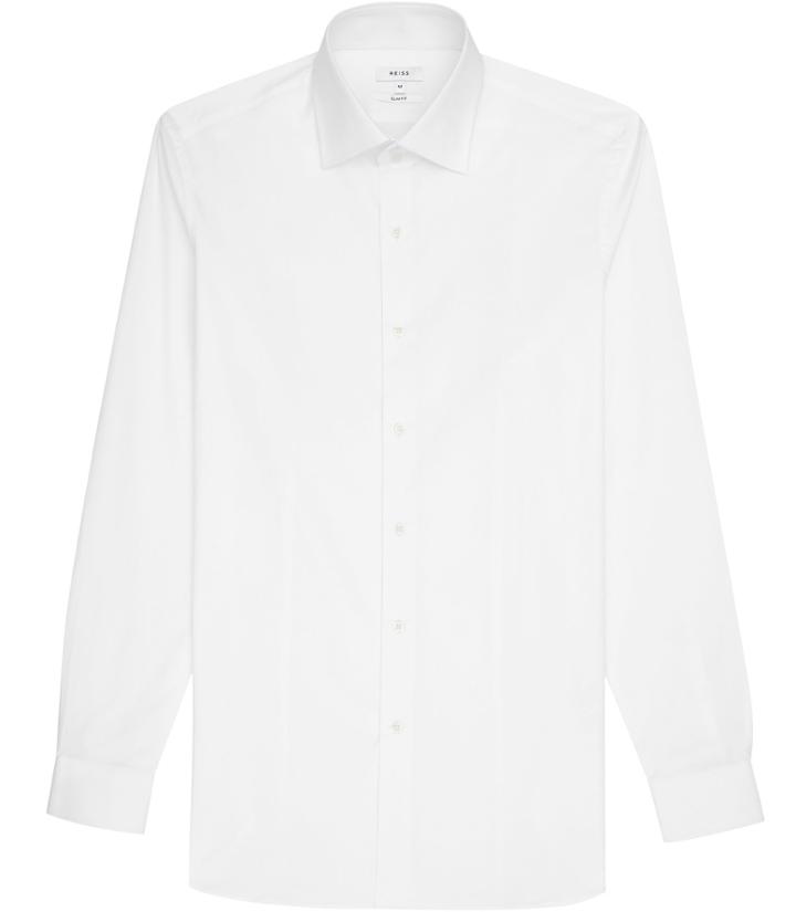 Reiss Zinc - Mens Slim Stretch Shirt In White, Size S