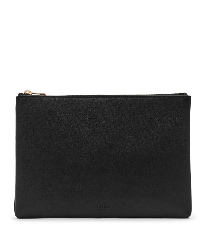 Reiss Finn - Leather Pouch In Black, Mens
