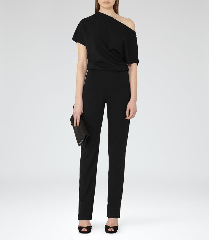 Reiss Bjork - Jersey Jumpsuit In Black, Womens, Size 0