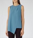 Reiss Christabella - Womens Wrap-front Tank Top In Blue, Size 6