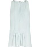 Reiss Leondas - Womens Pleat And Chain Detail Top In Blue, Size 4