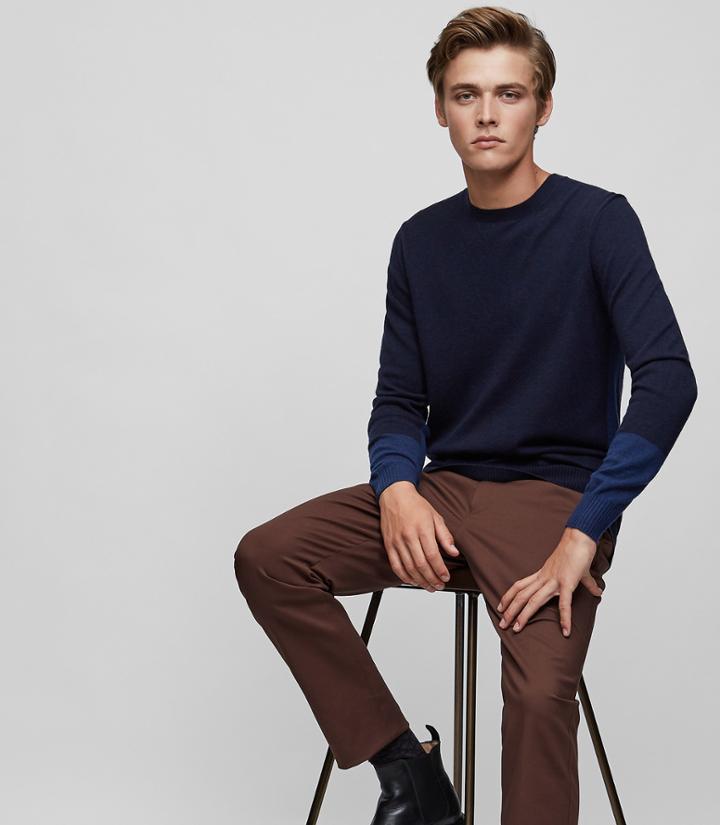 Reiss Melville - Tonal Stripe Jumper In Blue, Mens, Size M