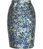 Reiss Mattea - Womens Jacquard Pencil Skirt In Blue, Size 4