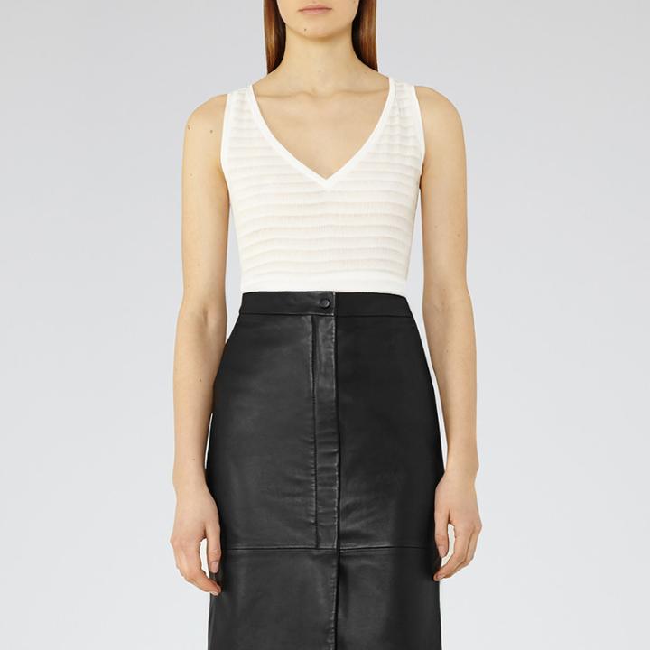 Reiss Lilienne - Womens Textured Tank Top In White