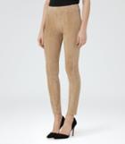 Reiss Lona - Womens Suede Leggings In Brown, Size 4