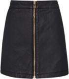 Reiss Ruth Coated - Womens Coated-denim Mini Skirt In Blue, Size 4