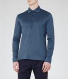 Reiss Chapter - Mens Mercerised Cotton Shirt In Blue, Size Xs