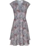 Reiss Angelika - Womens Printed Day Dress In Grey, Size 4