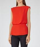 Reiss Robin - Draped Sleeveless Top In Red, Womens, Size 0