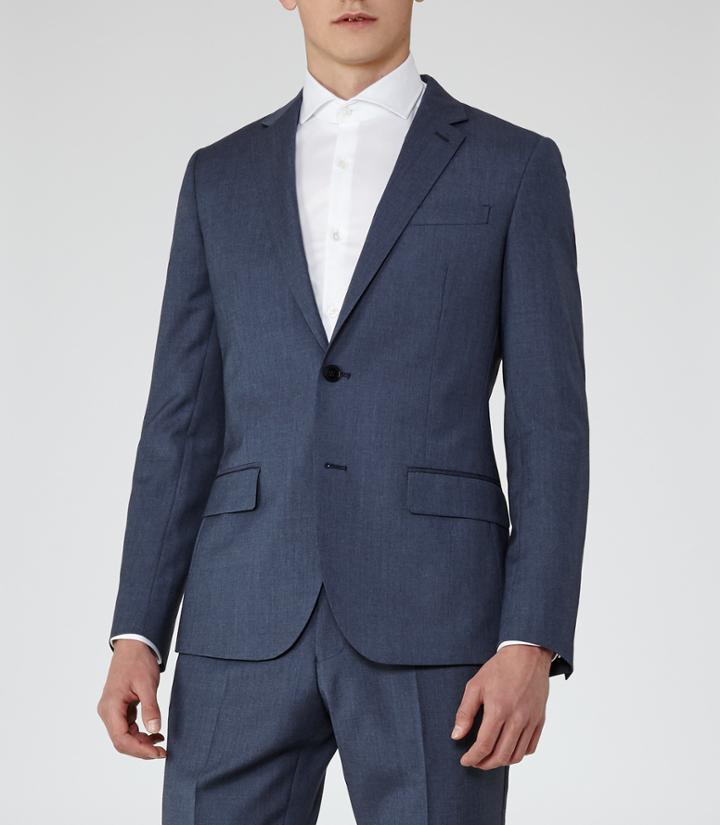 Reiss George B - Mens Slim-fit Blazer In Blue, Size 42