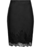 Reiss Riviera - Womens Leather And Lace Pencil Skirt In Black, Size 4