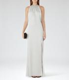 Reiss Elouise - Womens Satin Maxi Dress In Grey, Size 6