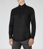 Reiss Jordan - Mens Collar Bar Shirt In Black, Size Xs