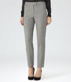 Reiss Azalea Trouser - Womens Houndstooth Tailored Trousers In White