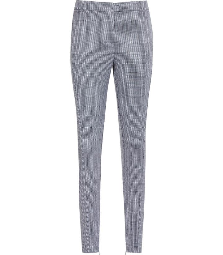 Reiss Darla Texture - Womens Textured Skinny Trousers In Blue, Size 8