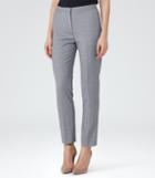 Reiss Nicola Trouser - Womens Checked Slim-leg Trousers In Blue, Size 4