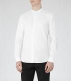 Reiss Franco - Grandad Collar Shirt In White, Mens, Size S