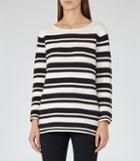 Reiss Amalfi - Womens Striped Top In White, Size S