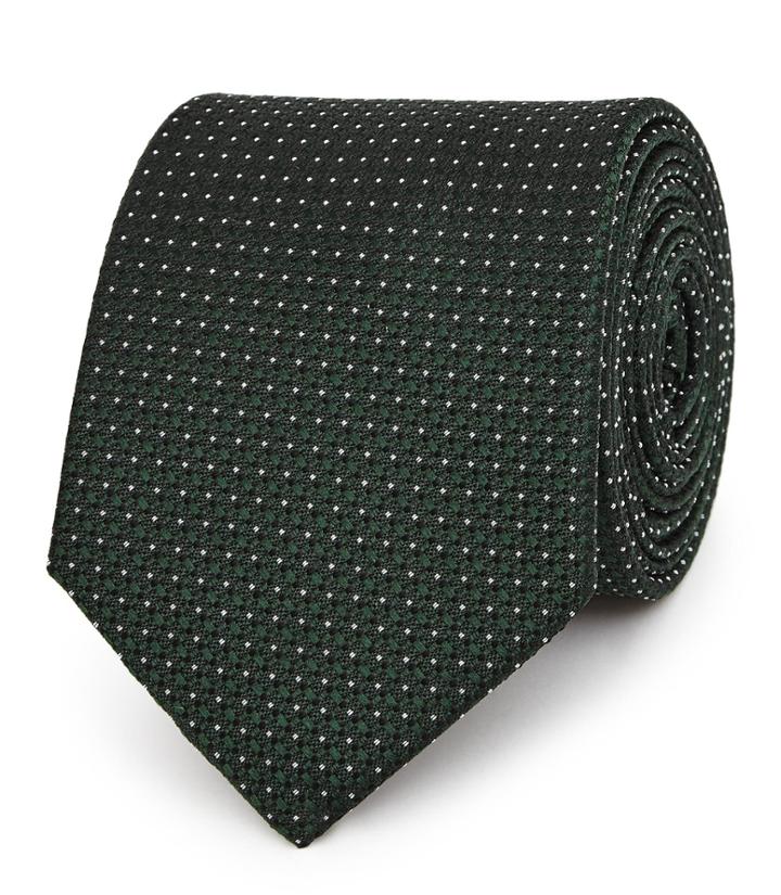 Reiss Liam - Mens Micro Dot Silk Tie In Green, Size One Size