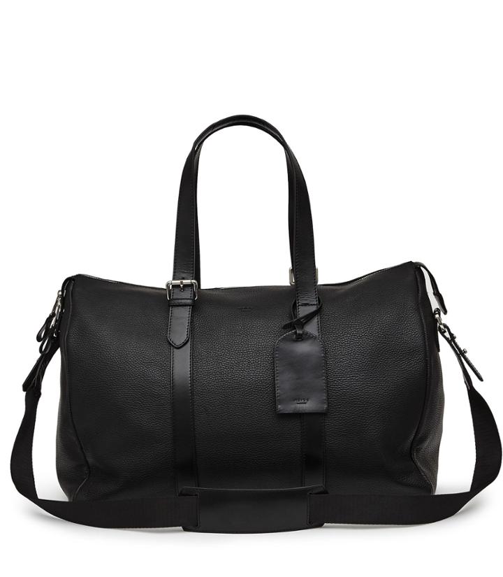 Reiss Darrel - Mens Grained Leather Holdall In Black, One Size