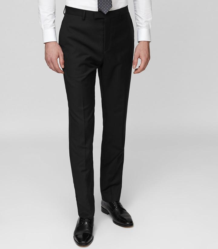 Reiss Harry T - Modern-fit Trousers In Black, Mens, Size 30