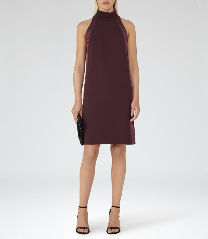Reiss Kaelin - Womens High-neck Shift Dress In Red, Size 4
