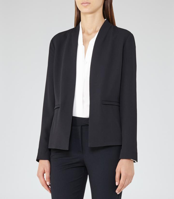 Reiss Bailey - Womens Open-front Jacket In Blue, Size 6